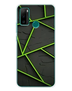 Чохол для Ulefone Note 10P з картинкою «Зелені геометричні лінії»