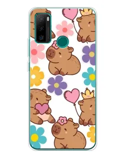 Чохол для Ulefone Note 10P з картинкою «Квітковий паттерн капібар»
