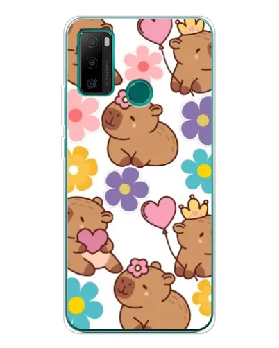 Чохол для Ulefone Note 10P з картинкою «Квітковий паттерн капібар»