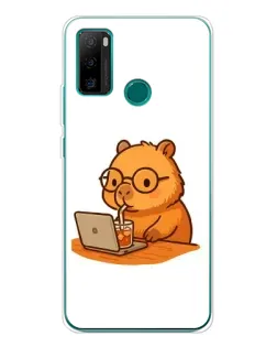 Чохол для Ulefone Note 10P з картинкою «Капібара з ноутбуком»
