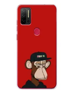 Чехол для Ulefone Note 11P с картинкой «Bored Ape — красный фон»