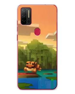 Чехол для Ulefone Note 11P с картинкой «Майнкрафт закат солнца»