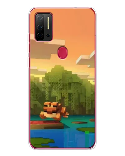 Чехол для Ulefone Note 11P с картинкой «Майнкрафт закат солнца»