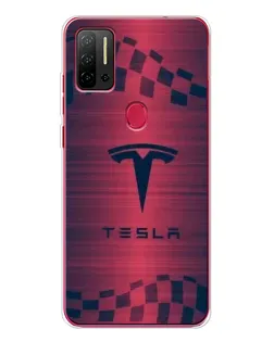 Чехол для Ulefone Note 11P с картинкой «Тесла красный карбон»