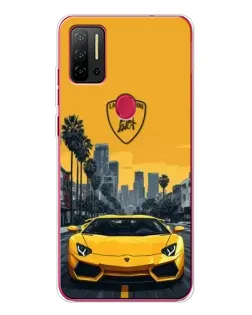 Чехол для Ulefone Note 11P с картинкой «Желтый Lamborghini город»