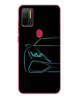 Чехол для Ulefone Note 11P с картинкой «Голубой силуэт Lamborghini»