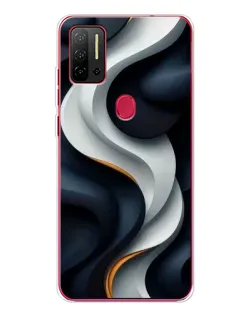 Чехол для Ulefone Note 11P с картинкой «Объемные черно-белые ленты»