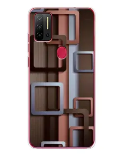 Чехол для Ulefone Note 11P с картинкой «Коричневые объемные квадраты»