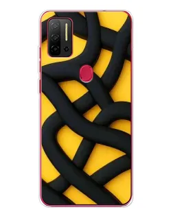 Чехол для Ulefone Note 11P с картинкой «Черное желтое переплетение»