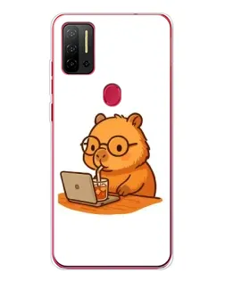 Чехол для Ulefone Note 11P с картинкой «Капибара с ноутбуком»