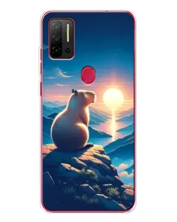Чехол для Ulefone Note 11P с картинкой «Закат солнца с капибарой»