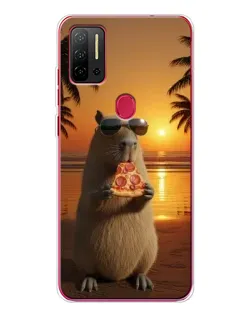 Чехол для Ulefone Note 11P с картинкой «Капибара с пиццей»