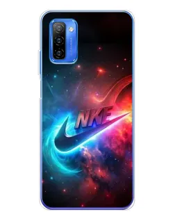 Чехол для Ulefone Note 12 с картинкой «Огненный логотип Nike»