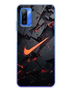 Чехол для Ulefone Note 12 с картинкой «Nike — эффект разломов»