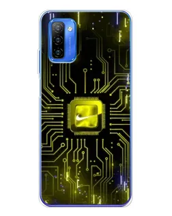 Чехол для Ulefone Note 12 с картинкой «Nike — золотая искра»