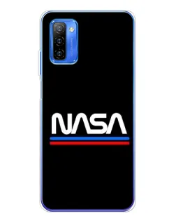 Чехол для Ulefone Note 12 с картинкой «NASA — классика Red Blue»