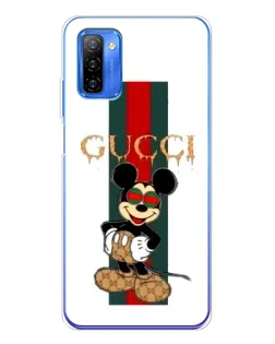 Чехол для Ulefone Note 12 с картинкой «Микки Маус Gucci — полосы»