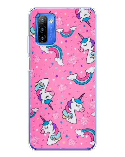 Чехол для Ulefone Note 12 с картинкой «Unicorn паттерн розовый»