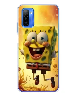 Чехол для Ulefone Note 12 с картинкой «Губка Боб прыгает»