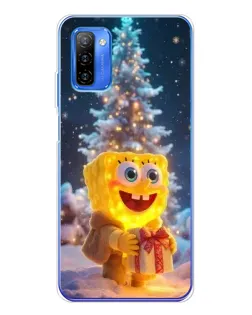 Чехол для Ulefone Note 12 с картинкой «Рождественский Спанч Боб»