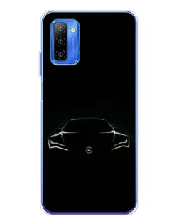 Чехол для Ulefone Note 12 с картинкой «Mercedes — силуэт авто»