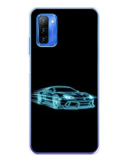 Чехол для Ulefone Note 12 с картинкой «Неоновый контур Lamborghini»