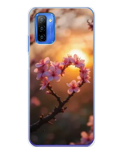 Чехол для Ulefone Note 12 с картинкой «Розовый цвет сердце на фоне заката» Чехол для Ulefone Note 12 с картинкой «Розовый цвет сердце на фоне заката»