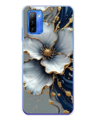 Чехол для Ulefone Note 12 с картинкой «Белый цветок и золотой флюид» Чехол для Ulefone Note 12 с картинкой «Белый цветок и золотой флюид»