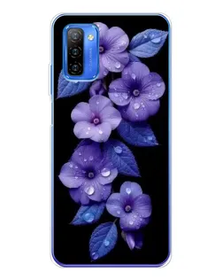 Чохол для Ulefone Note 12 з картинкою «Фіолетові квіти з росою»