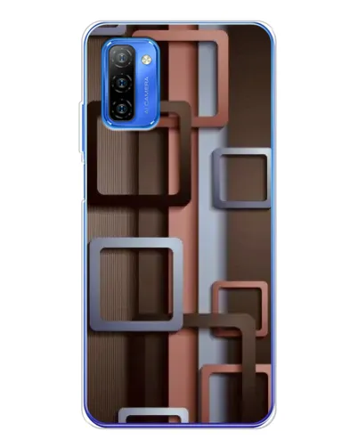 Чохол для Ulefone Note 12 з картинкою «Коричневі об'ємні квадрати» Чохол для Ulefone Note 12 з картинкою «Коричневі об'ємні квадрати»
