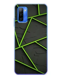 Чохол для Ulefone Note 12 з картинкою «Зелені геометричні лінії»
