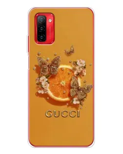 Чехол для Ulefone Note 12P с картинкой «Gucci — золотые бабочки»