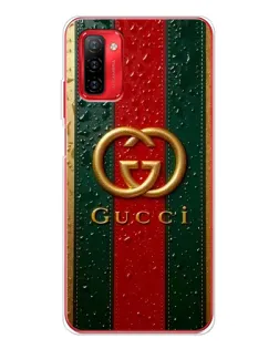 Чехол для Ulefone Note 12P с картинкой «Gucci — фирменная полоса и золото»