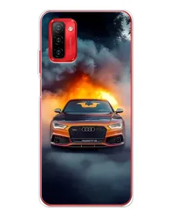 Чохол для Ulefone Note 12P з картинкою «Audi у вогняному диму»