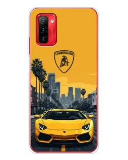 Чохол для Ulefone Note 12P з картинкою «Жовтий Lamborghini місто»