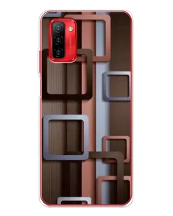 Чохол для Ulefone Note 12P з картинкою «Коричневі об'ємні квадрати»