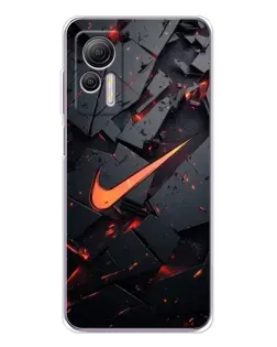 Чехол для Ulefone Note 14 с картинкой «Nike — эффект разломов»