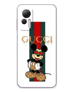 Чехол для Ulefone Note 14 с картинкой «Микки Маус Gucci — полосы»