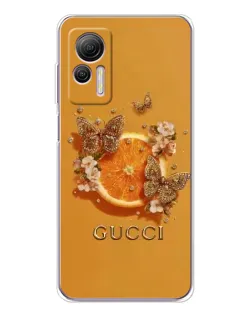 Чохол для Ulefone Note 14 з картинкою «Gucci — золоті метелики»