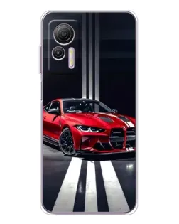 Чехол для Ulefone Note 14 с картинкой «Красная BMW на дороге»