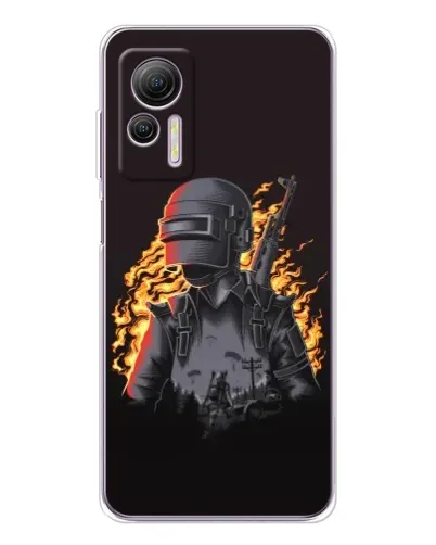 Чохол для Ulefone Note 14 з картинкою «PUBG — вогняний силует»