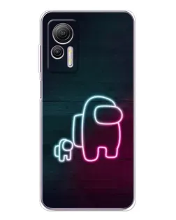 Чохол для Ulefone Note 14 з картинкою «Among Us неон-арт»