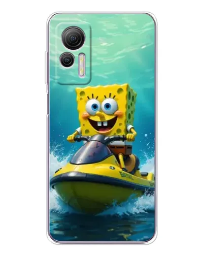 Чехол для Ulefone Note 14 с картинкой «Спанч Боб на гидроцикле» Чехол для Ulefone Note 14 с картинкой «Спанч Боб на гидроцикле»