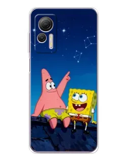 Чехол для Ulefone Note 14 с картинкой «Губка Боб и Патрик ночью»