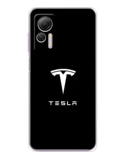 Чехол для Ulefone Note 14 с картинкой «Tesla White Logo»