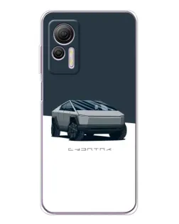 Чехол для Ulefone Note 14 с картинкой «Серебристый Cybertruck Tesla»