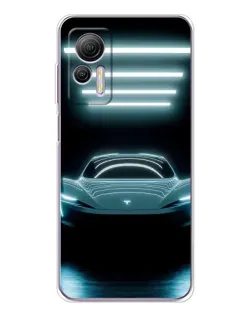 Чехол для Ulefone Note 14 с картинкой «Tesla в неоне»