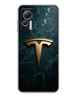 Чехол для Ulefone Note 14 с картинкой «Мраморная Tesla Gold»