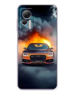 Чохол для Ulefone Note 14 з картинкою «Audi у вогняному диму»