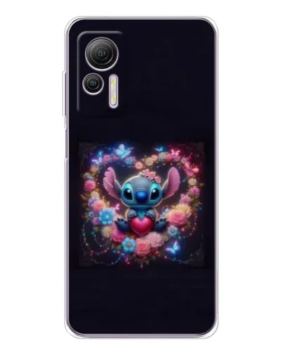 Чехол для Ulefone Note 14 с картинкой «Stitch в цветах»